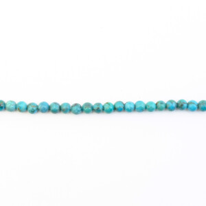 Round Blue Chinese Compressed Stabilized Turquoise Bead Strands