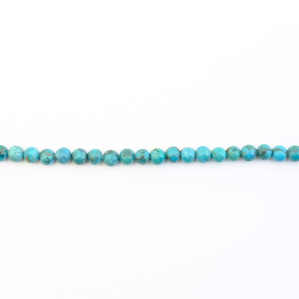 Round Blue Chinese Compressed Stabilized Turquoise Bead Strands