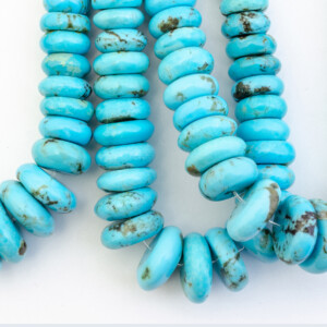Light Blue Rondelle Tibetan Stabilized Turquoise Bead Strands
