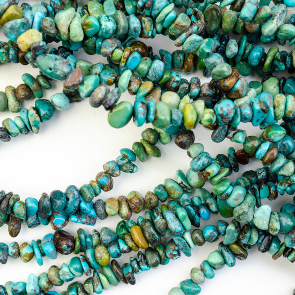 Blue Green Nugget Chinese Stabilized Turquoise Bead Strands