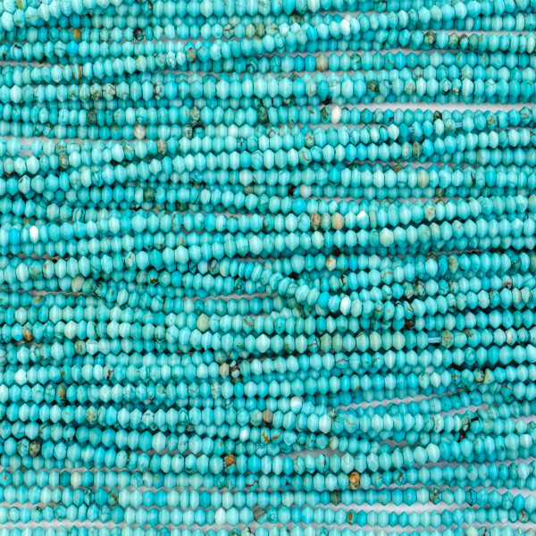 Blue Green Saucer Tibetan Stabilized Turquoise Bead Strands