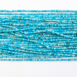 Blue Saucer Chinese Stabilized Turquoise Bead Strands