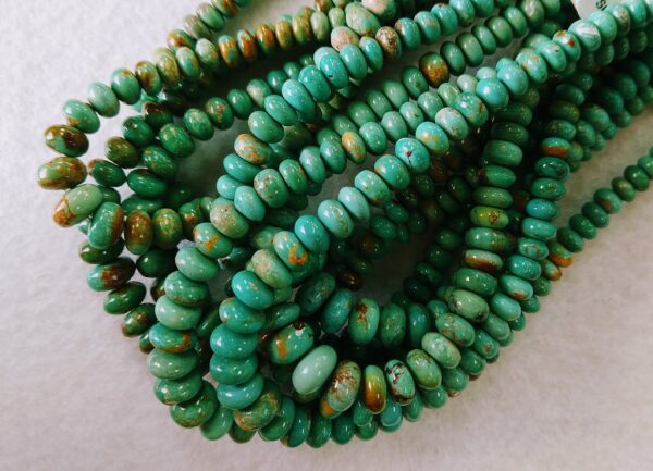 Graduated Rondelle Blue Green Stabilized Turquoise Bead Strands