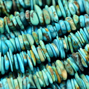 Center Drill Chips Stabilized Blue Green Tibetan Turquoise Bead Strands