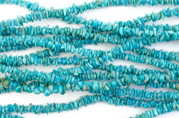 Long Drill Nugget Blue Fox Stabilized Turquoise Bead Strands