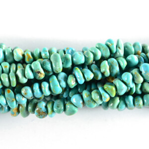 Stabilized Blue Kingman Turquoise Center Drill Nugget Bead Strands