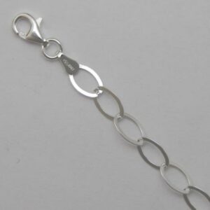 Sterling Silver Flat Oval Cable Necklace