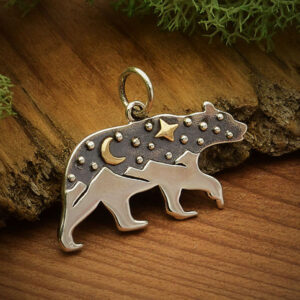 Sterling Silver Bear and Constellation Charm