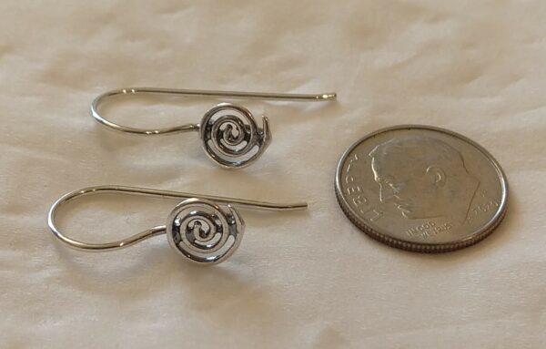Sterling silver handmade French earring wire w/spiral