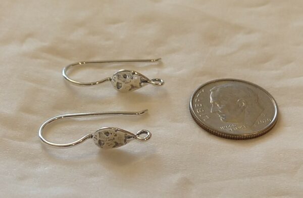 Sterling Silver French Earring Wire - Hammered Teardrop