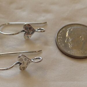 Sterling Silver Handmade Hammered Heart French Earring Wire