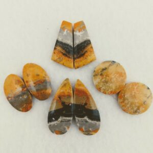 Assorted Earring Pairs Bumble Bee Jasper Cabochons