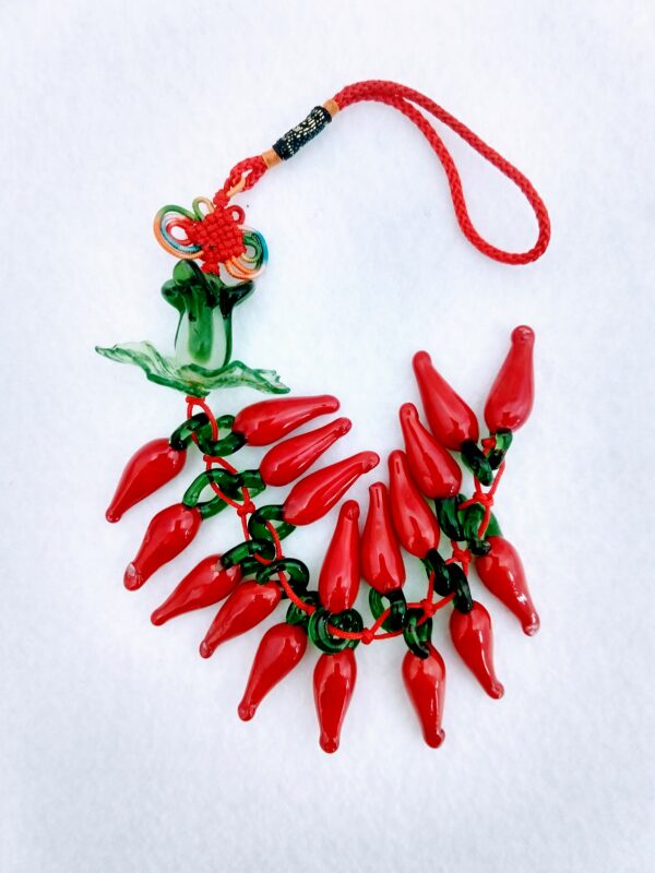 Large Red Glass Chili Beads