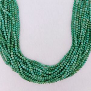 Round Stabilized Blue-Green Tibetan Turquoise Bead Strands