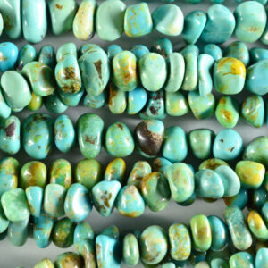 Short Drill Nugget Blue Green Tibetan Stabilized Turquoise Bead Strands