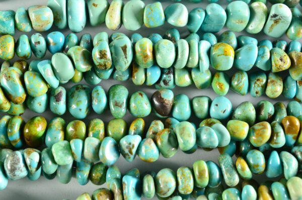 Short Drill Nugget Blue Green Tibetan Stabilized Turquoise Bead Strands