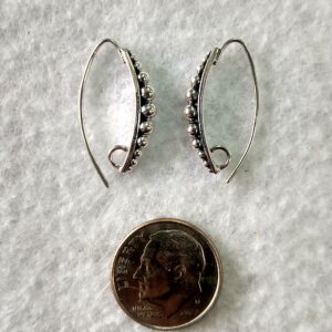 Sterling Silver Hand Made Granulated Earring Wires - Marquis