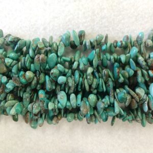Top Drill Tooth-Shaped Blue Green Tibetan Stabilized Turquoise Bead Strands