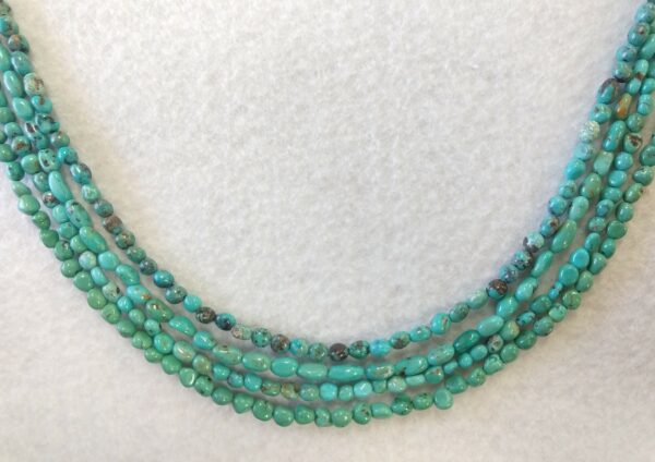 Long Drill Nugget Blue-Green Tibetan Stabilized Turquoise Bead Strands