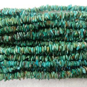 Flat Blue Green Tibetan Stabilized Turquoise Bead Strands