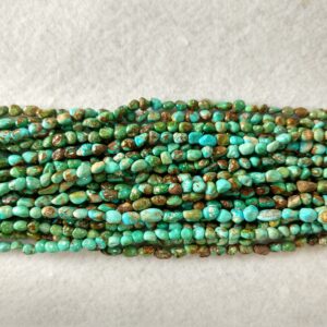 Long Drill Nugget Kingman Natural Turquoise Bead Strands