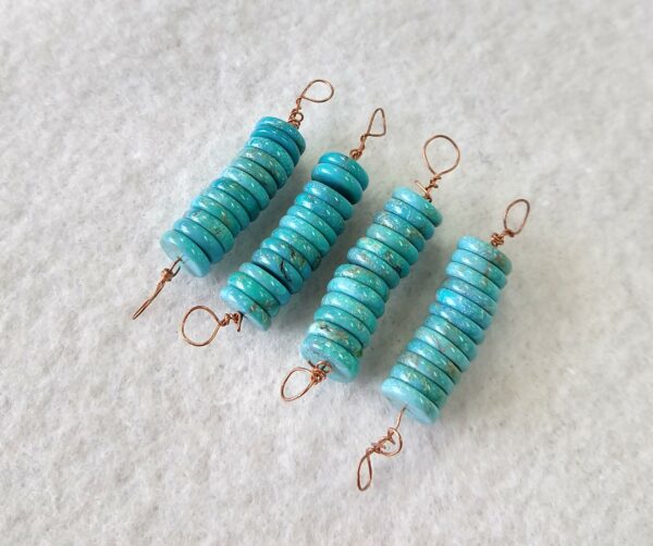 Blue Button-Shaped Kingman Stabilized Turquoise Bead Strands