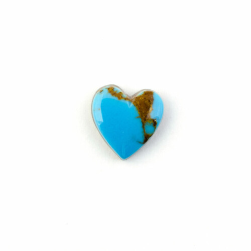 Compressed Blue Turquoise Hand Cut Heart Cabochon