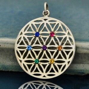 Sterling Silver Flower of Life Chakra Charm
