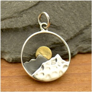 Sterling Silver Mountain Sunset Charm