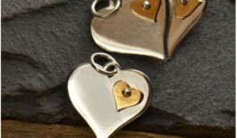 Sterling Silver Riveted Heart Charm