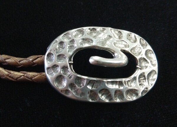 Silver Plated Hammered Oval Hook