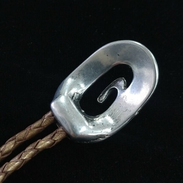 Silver Plated Hammered Oval Hook - Reverse