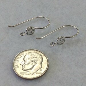 Sterling Silver French Ear Wire - Hammered Circle